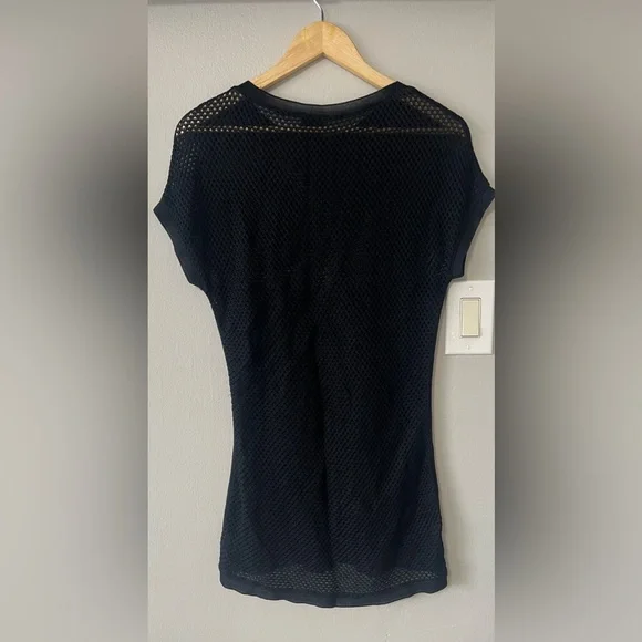 State of Claude Montana Black Mesh Sheer Tunic Top Italy Size 8 - Picture 5 of 10